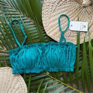 ☀️💦 BILLABONG 💦☀️ SEEIN GREEN BANDEAU BIKINI SWIM TOP